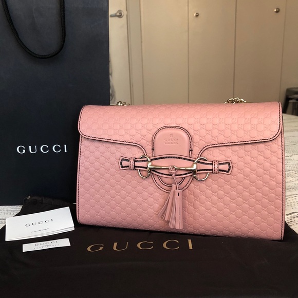 Gucci Handbags - Gucci Guccissima GG Monogram Pink Leather Bag